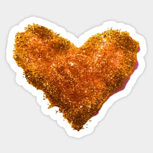 Gold Glitter Heart Sticker